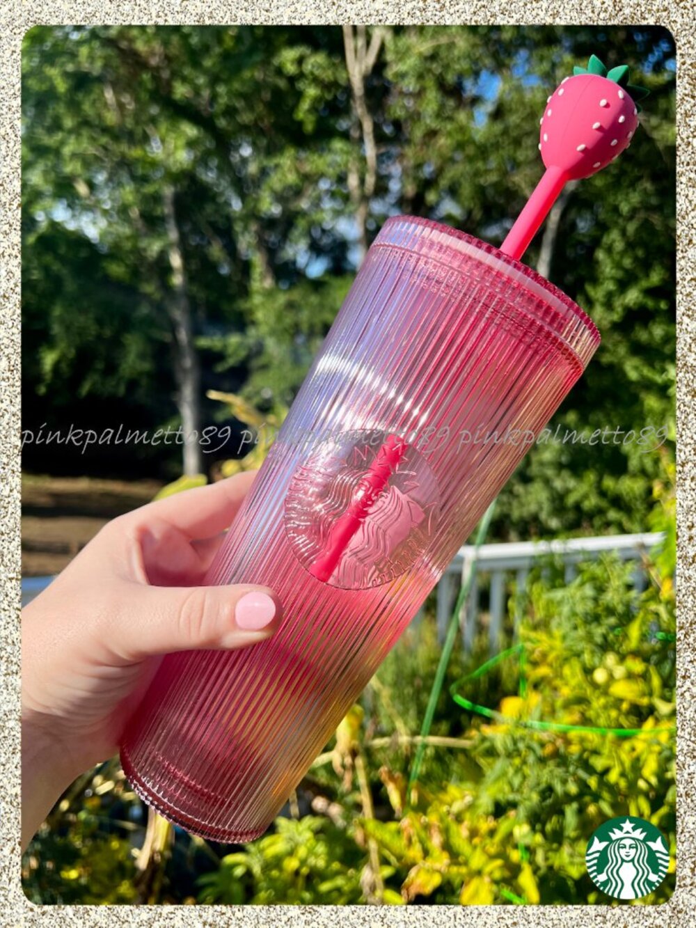 ✨🍓 NWT 2026 Starbucks 'Pink Drink' Strawberry Pleated Venti Cold Cup Tumbler